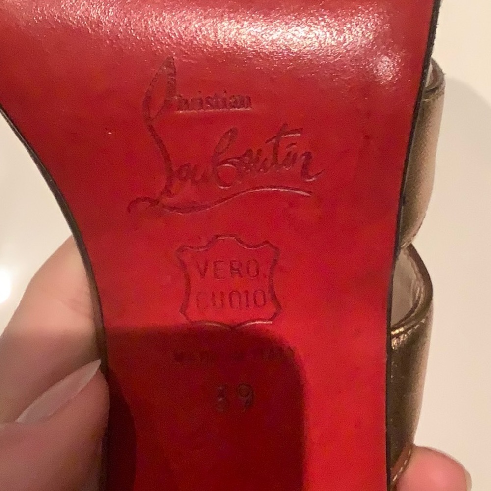 Christian Louboutin High Heel Gold Sandals - Picture 8 of 8